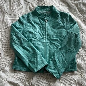 Teal Vintage Japanese Leather Jacket